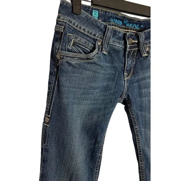 Sang Real By Miss Me Women's Size 27 Bootcut Flare Selvedge Denim Jeans Y2K - Picture 4 of 11